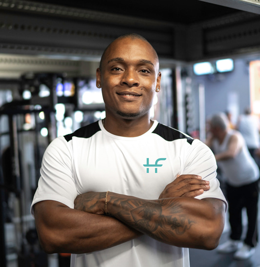 Fitness trainer in a gym