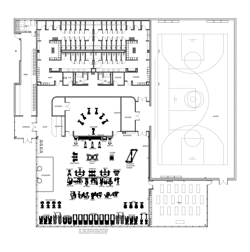 Blueprint of fitness center design