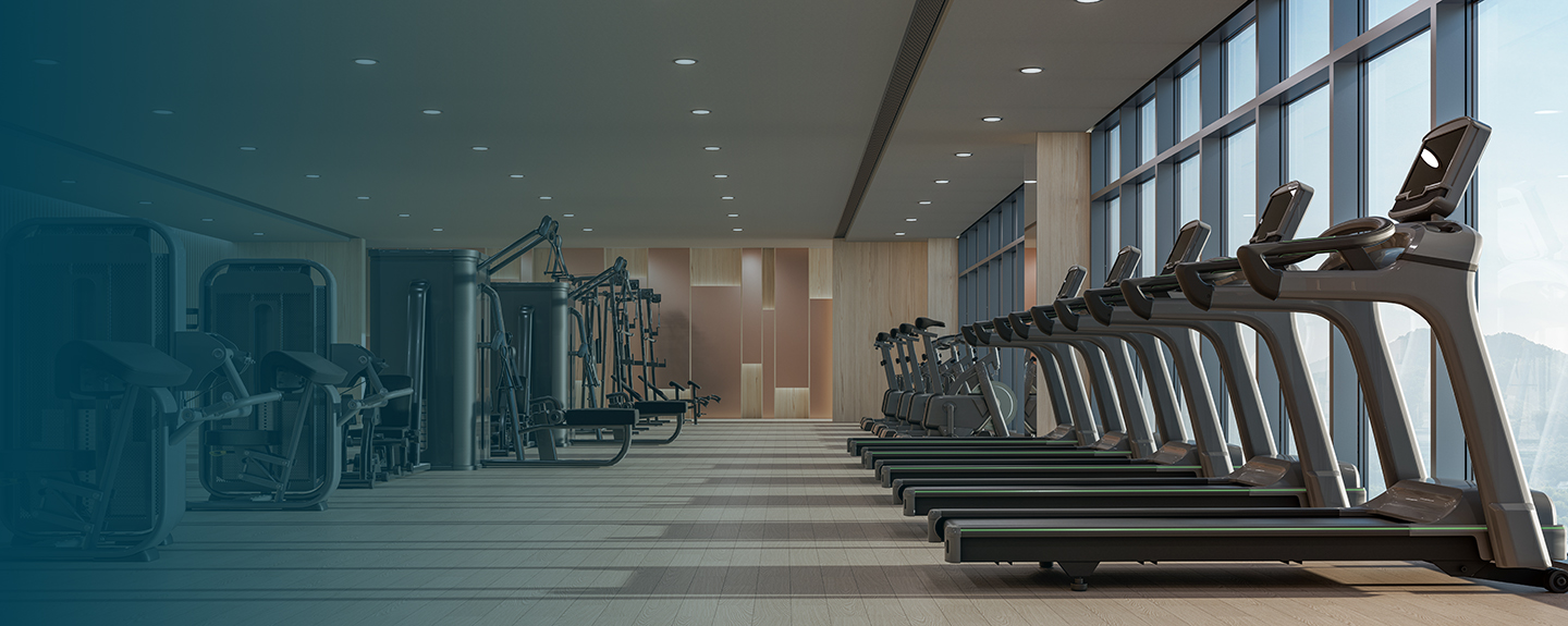Interior of modern fitness center