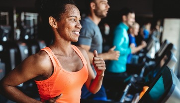 woman on treadmill