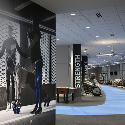 Modern fitness center interior