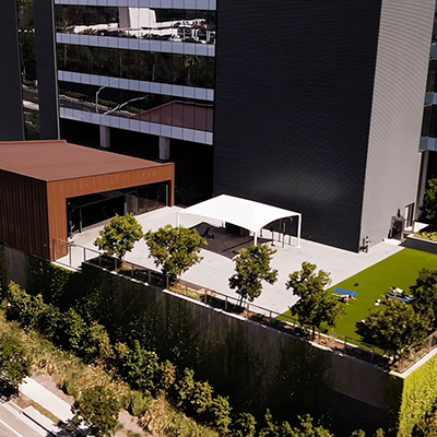 Exterior rooftop view of fitness center