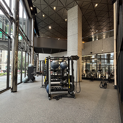 Fitness center interior